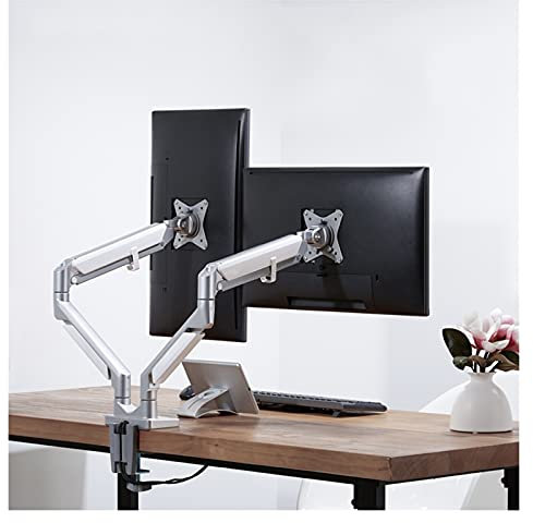 Monitor Halterung Schwenkarm-Monitorständer, Dual-Monitor-Tischmontageständer mit USB-Schnittstelle, Monitorständer mit C-Klemme und Tüllensockel for 17- bis 32-Zoll-Monitore Monitor Arme ( Size : Dou