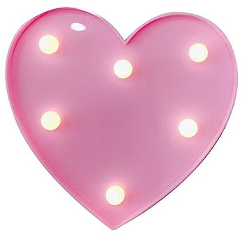 Mikikit Dekorative Nacht Herz Lampe für Valentinstag Wohnzimmer Kinderzimmer Nacht Lampe