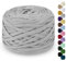 LEREATI 285g T-Shirt Garn zum Häkeln für Körbe, Bändchengarn Polyester Rope, Textilgarn für Häkelkorb Taschen Teppiche Wandbehang Makramee (Hellgrau)