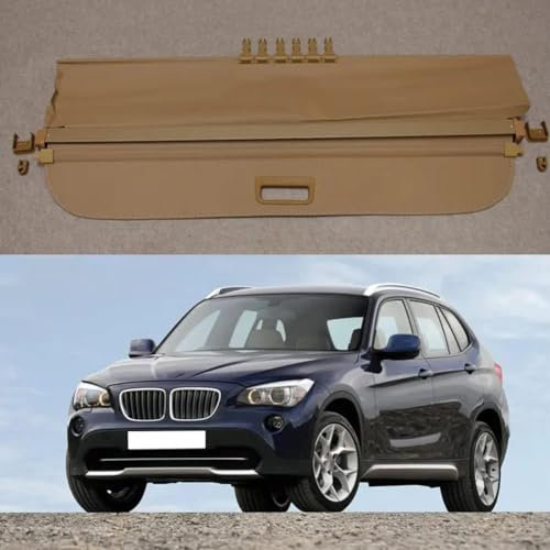 Toets Auto Einziehbare Hintere Kofferraum-Hutablage für B-MW X1 E84 2009-2015, Kofferraumabdeckung Rollo Ladungsschutzabdeckung Innere Zubehör,A