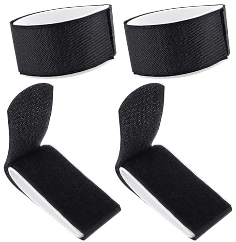 MSPEBEC Paquet de 4 Fixations de Ski Velcro Sangles de Ski à nœud réglable Sangles de Ski avec Coussinets de Protection Accessoires de Ski pour Le Ski, Le Ski Alpin, Les Sports d'hiver