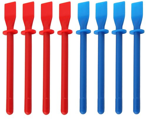 8 esparcidores de pegamento de cuero flexibles, hoja recubierta de pegamento, raspador de pintura de plástico, raspador de pegamento de plástico, aplicador de pegamento, espátula de mano para frotis,