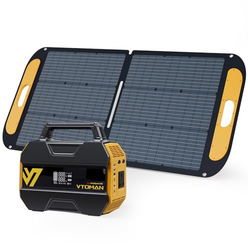 VTOMAN FlashSpeed 300 Portable Power Station 300W (600W Peak) - 230Wh Solar Generator Bundle with 110W Solar Panel, LiFePO4 Battery, 3000 Cycles, 100W USB-C, 6 Outlets for Camping, RV, Fishing