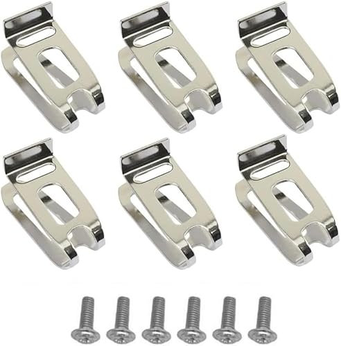 Daaxing 6 clips de gancho de repuesto para cinturón, acero inoxidable, accesorio de herramientas, plateado, talla única, 47 x 28 mm, se adapta a taladro de impacto Makita y taladros inalámbricos LXT