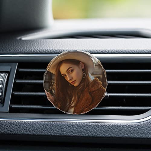 Benutzerdefinierter Auto-Lüftungsclip mit Kristallen und Foto, personalisiertes Bild, Auto-Lufterfrischer-Clips, Auto-Innenausstattung, Dekoration für Frauen