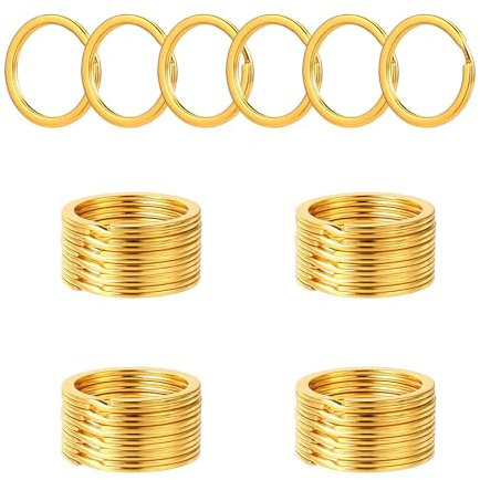30 Pièces,Porte-Clés Rond En Or,Porte-Clés Plats Anneau Fendu,Porte-Clés Rond Multifonctionnel,Anneau Brisé Plat Porte-Clés 20mm,Pour Clé De Voiture Maison,Artisanat,Breloque De Sac,Bricolage