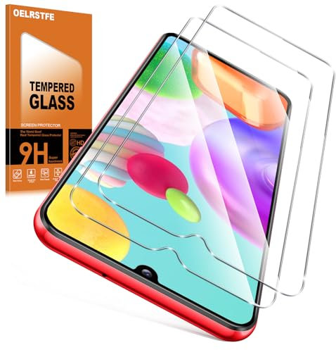 Oelrstfe 2 Stück Panzer Schutz Glas für Samsung Galaxy A41 9H Härte Schutzfolie Schutzglas Ultra HD Transparent Displayschutzfolie Kratzfest Blasenfrei Anti-Fingerabdruck Displayschutz