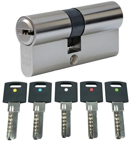 FELGNER Doppelzylinder XCOLOR | Schließzylinder Profilzylinder mit Not- und Gefahrenfunktion | Türzylinder tür Hausfür Wohnungtür Büro uvm | inklusive 5 Schlüssel mit Farbpunkt | 35/35 mm