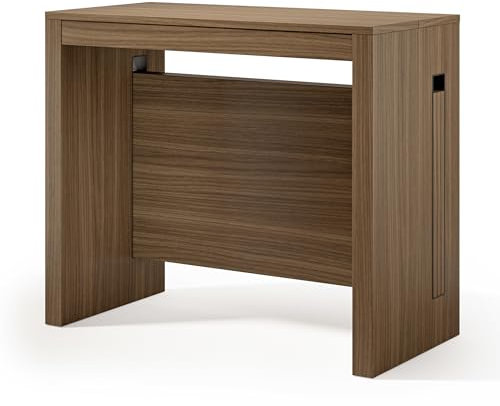 Selsey Ausziehbarer Esstisch Roma Braune Walnuss - Platzsparender Konsolentisch zu Großem Esszimmertisch - Teleskopische Erweiterung bis 186 cm - Ideal für Kleinere Räume – Selbstmontage