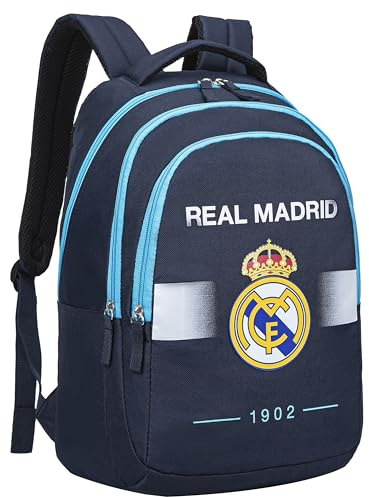 Real Madrid Schulrucksack mit 3 Fächern, offizielle Kollektion