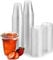 ECONX 100 X Smoothie Cups with Flat Lids 8oz Strong Clear Plastic Cups Reusable for Smoothies, Juice, Milkshakes, Iced Coffee, Slushy, Bubble Tea, Thick Drinks Perfect for Takeaway Restaurants