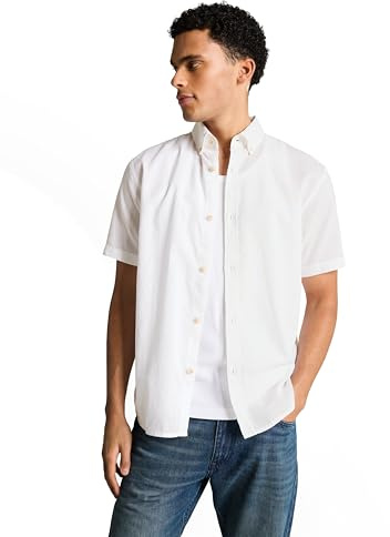 TOM TAILOR Denim Herren Relaxed Fit Hemd mit Leinen