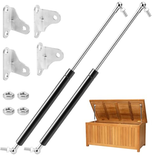 380mm 200N Verin Hydraulique, 2 Lot 20 Kg Vérins à gaz, Universel Réglable à Forte Charge Type L Vérin à Gaz, Adapté Aux Portes De Placard, Outils, Boîtes à Jouets et DIY Créatifs
