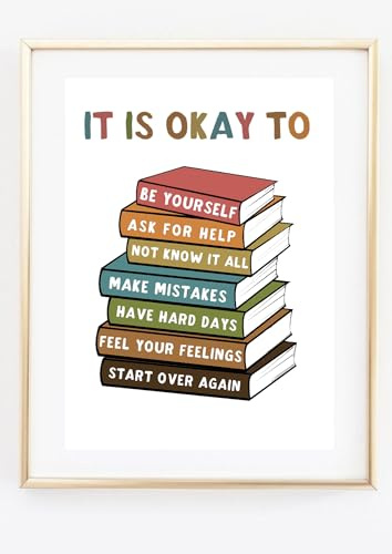 Din A4 Kunstdruck ohne Rahmen - It is okay - Motivation Mantra - Klassenzimmer Klassenraum Klasse Grundschule Motivation Schule Lehrer Psychologie Therapie - Bild Poster Druck