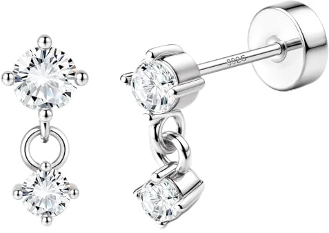 Adramata Ohrstecker Silber 925 Helix Piercings Hypoallergene Ohrringe Damen | Knorpel Ohrring Damen,Flatback Ohrringe Silber 925,Hypoallergen Tragus Helix Piercings,Vergoldet Ohrring Stecker