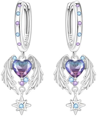 CYMYSS Ohrringe Silber 925 Hängend Zirkonia Ohrringe Earrings Ohrhänger Silber 925 Baumelnde Ohrringe Silber Ohrringe Damen 925 Hängeohrringe für Damen Geschenk für Frauen Freundin Mama