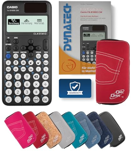 Casio FX 810DE CW Schulrechner mit CalcCase Schutztasche & Fachbuch, Wissenschaftlicher Taschenrechner – ideal für Schule, Studium & Prüfung - Classic Set