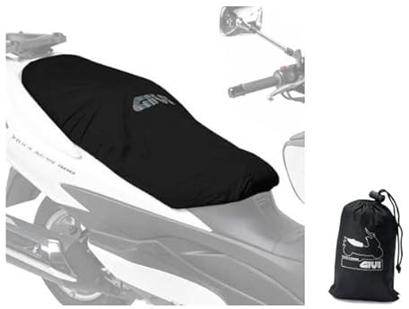 FAR Copri Sella Impermeabile Nero per Moto e Scooter, Tessuto Sintetico, Bordi Elasticizzati, Cinghia di Fissaggio, Compatibile con Honda SH 300 I ABS 2016