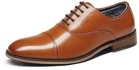 Bruno Marc Men's Lace-Up Leather Shoes, Classic Oxfords Formal Dress Shoes Brogues Derby, Comfortable School Shoes for Boy, Teen in Business, Party and Wedding,Size 8,Brown,Louis_2