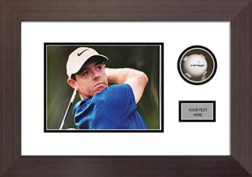 Kwik Picture Framing Ltd Signed golf ball display case White Mount - Mahagony Frame