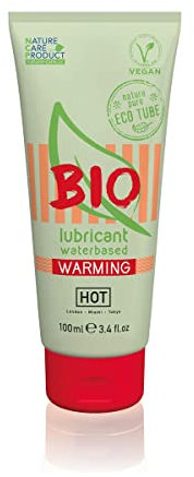 HOT BIO Lubricant Warming Glide, Biologisches & veganes, wasserbasierendes wärmendes Gleitgel, 100ml