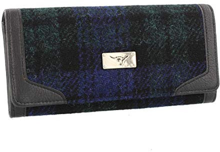 Glen Appin Harris Tweed Damen Bute Umstülpen Geldbörse LB2000 - Farbe 60 Schwarze Uhr
