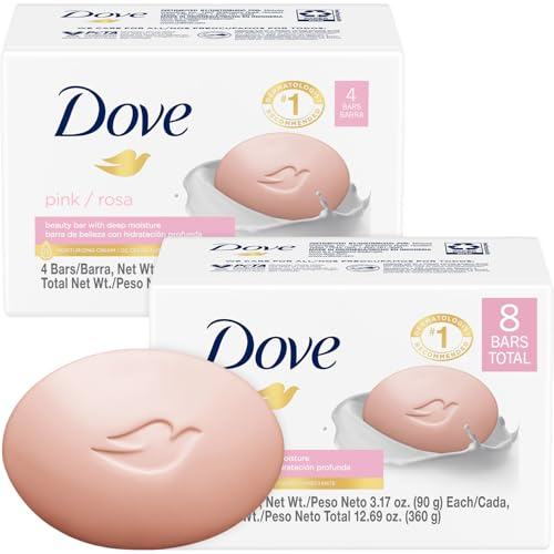 Dove Pink Beauty Lot de 8 savons en barres de 100 g