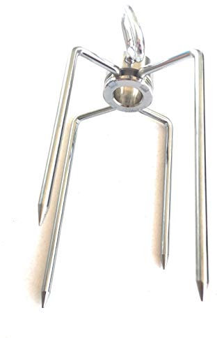 Girarrosto ALLEGRI® Paar Fleischwolf 4 Spitzen Inox für Sechskantspieß Gigante