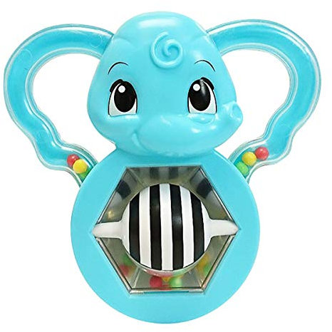 Simba 104010005 - ABC rasselnder Spiegelelefant, Elefantenrassel mit Spiegel und Ball, 15cm, ab 3 Monate
