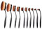 Lot de 10 pinceaux de maquillage ovales en forme de brosse à dents