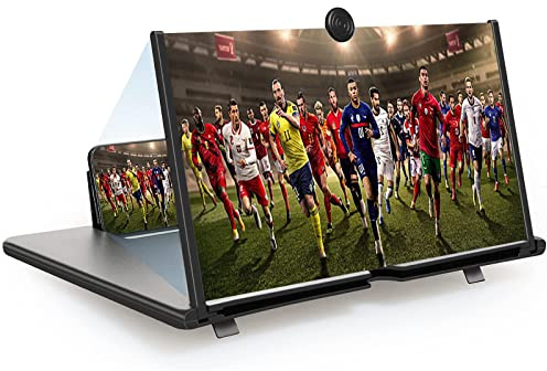 AHOAO Mobile Phone Screen Magnifier, 12 Inch Pull-out HD Screen Amplifier, Anti-Radiation Eye Protection Screen Enlarger for Videos & Movie, 3X Magnification, for All Mobile Phones