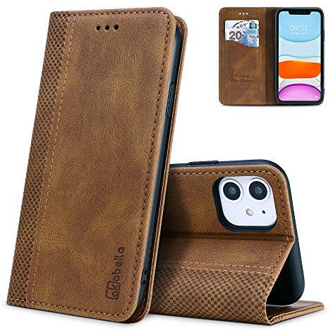 AKABEILA Hülle Kompatibel mit iPhone 12 Pro/12, Premium PU Leather Flip Folio Wallet Book Case Hülle Cover with Magnetic Closure Stand Card Slot