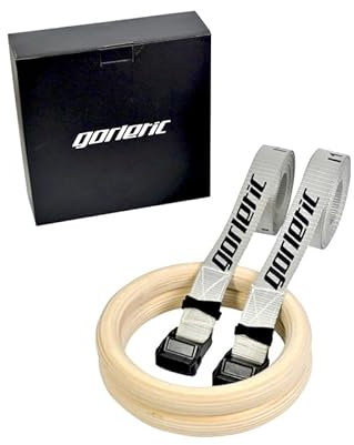 Gorilant Premium-Holz Gymnastikringe und Calisthenics-Ringe - Ringe für Training zu Hause und in Engen Räumen - Professionelle Qualität