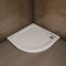 Piatto Doccia Semicircolare In Marmo Minerale e Resina Mista Ultra Sottile Bianco Lucido Antiscivolo Antibatterico 80x80x3cm