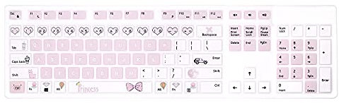 MMDW Silicone Keyboard Cover Skin for Dell KM636 Wireless Keyboard & KB216 Wired Keyboard,for Dell Optiplex 5250/3050/3240/5460/7450/7050,for Inspiron AIO 3475/3670/3477all-in one Desktop,Princess