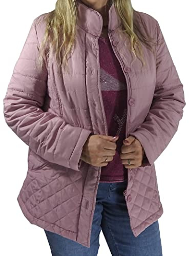 Dynamic24 Damen Steppjacke rosa rose Übergangsjacke Sommerjacke Frühling Sommer leichter Steppmantel Jacke leicht Parka lang Frauen leichte Fütterung