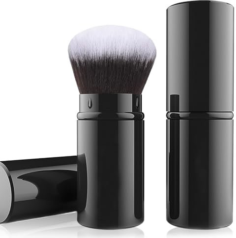 Falliny Einziehbare Make-up Pinsel - Reise Kabuki Gesicht Blush, Tragbare Pulver Foundation Sonnenschutz Mit Abdeckung für Bronzer, Polieren, Makellose Puder Kosmetik