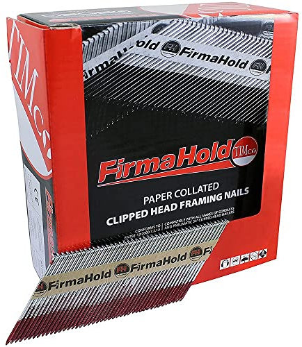 TIMCO CPLT90P FirmaHold Collated Clipped Head Nails - Trade Pack - Part Ring Shank - FirmaGalv + - 3.1-90mm - Box of 2200