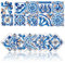 20 Pz Adesivi per Piastrelle Cucina e Bagno Adesivi Decorazione Murale Impermeabile PVC Autoadesivo Decorazione Mosaico Stile Architettonico retrò (20x20cm,Blu)