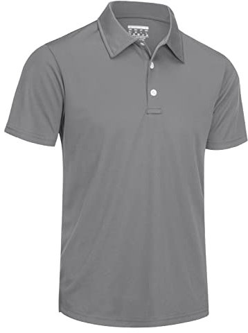 TACVASEN Herren Golf Shirts Regular Shirts Schnelltrocknend Polohemd Sommer Outdoor Basic Casual Komfortable T-Shirt (3XL, Hellgrau)
