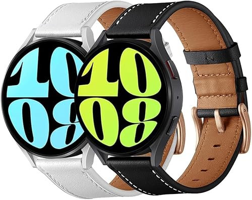 SPGUARD Armband Kompatible mit Samsung Galaxy Watch 7/6/5/4 40mm 44mm Armband für Watch 7/6 Classic 43/47mm/5 Pro 45mm/4 Classic 42mm 46mm Lederarmband Ersatzarmband