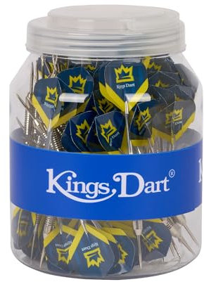 Kings Dart Steeldartpfeile | Turnier | 20 g | rutschfeste Shark-Fräsung | Aluminiumschaft | Gehärtete Stahlspitze | Klarsichtbox