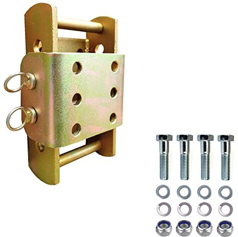XIMPLIO Universelle Höhenverstellbare Anhängerkupplung - Anpassung Kugelhöhe mit Wechselsystem AHK-Bock (für 2 Loch 90 mm AHK, Verzinkt, 3 x 45 mm)