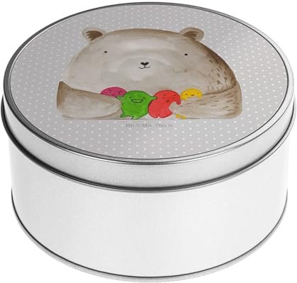 Mr. & Mrs. Panda Blechdose rund Bär Gefühl - Geschenk, Wahnsinn, Durchgedreht, Teddy, Metallkiste, Blechdosen mit Deckel, Teddybär, Geschenkbox,