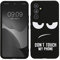 kwmobile Hülle kompatibel mit Samsung Galaxy A54 5G - Handyhülle Silikon Case - Don't Touch My Phone Weiß Schwarz