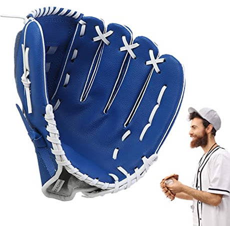 Guanti da baseball per giovani - Guanti sportivi in pelle PU addensante, guanti da palla a T imbottiti per cattura palmo, da baseball per catturare baseball