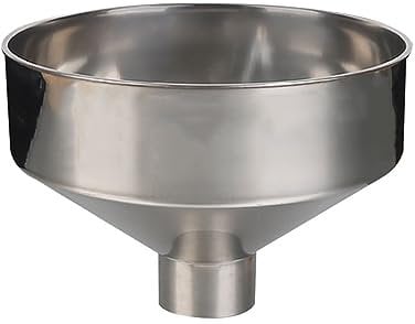 Stainless Steel Large Funnel Large Caliber Funnel for Kitchen Use Food Grade Funnel for Transferring Liquid and Dry Ingredients, Diameter 25cm (Color : Silver, Size : 25/6cm)