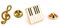 Doppel-Pack Klavier Keyboard Anstecker Notenschlüssel Brosche Keyboard Brosche Musik Anstecker Anstecknadel Gold