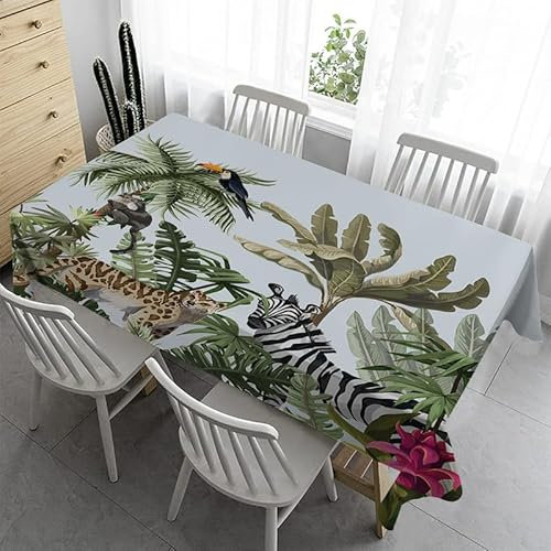 Syhi Qlty Tischdecke Gartentisch Wetterfest 160x160 cm - Tropisches Zebra Bierzeltgarnitur Tischdecke Outdoor Garten Tischdecken für Draußen Küche Esstisch Geburtstag Party
