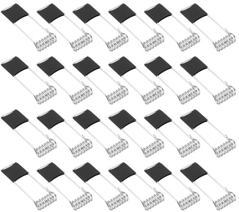 PATIKIL 50x16mm Downlight Spring Clips, 24 Pack Emitting Diode Recessed Lighting Accessories Securing Clamps for Ceiling Lamp, Black